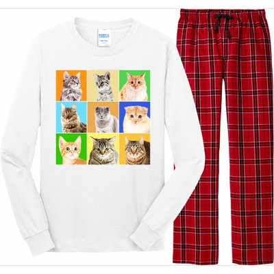 Cats Photo Portraits Collage Long Sleeve Pajama Set