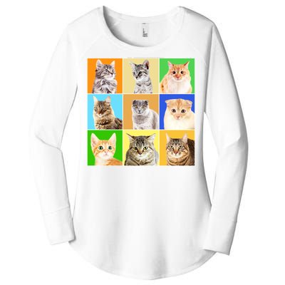 Cats Photo Portraits Collage Women's Perfect Tri Tunic Long Sleeve Shirt