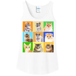 Cats Photo Portraits Collage Ladies Essential Tank