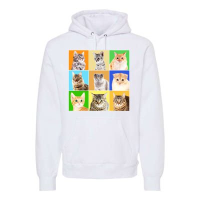 Cats Photo Portraits Collage Premium Hoodie