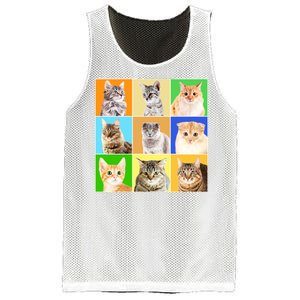 Cats Photo Portraits Collage Mesh Reversible Basketball Jersey Tank