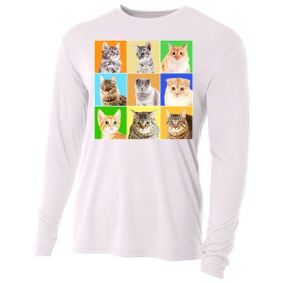 Cats Photo Portraits Collage Cooling Performance Long Sleeve Crew