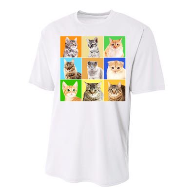 Cats Photo Portraits Collage Performance Sprint T-Shirt