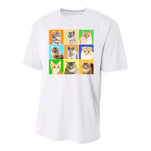 Cats Photo Portraits Collage Youth Performance Sprint T-Shirt