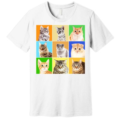 Cats Photo Portraits Collage Premium T-Shirt