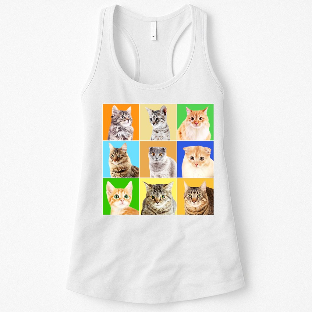 Cats Photo Portraits Collage Womens Tank Top