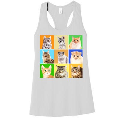 Cats Photo Portraits Collage Women's Racerback Tank