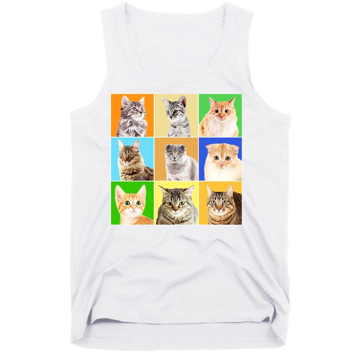 Cats Photo Portraits Collage Tank Top