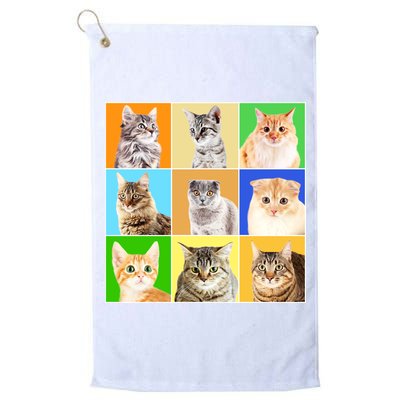 Cats Photo Portraits Collage Golf Towel