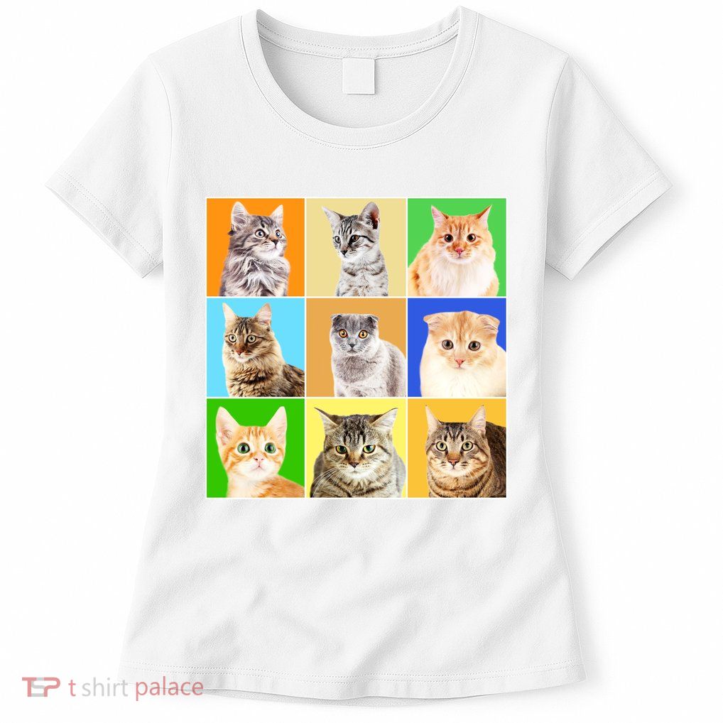 Cats Photo Portraits Collage Women's T-Shirt