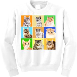 Cats Photo Portraits Collage Kids Sweatshirt