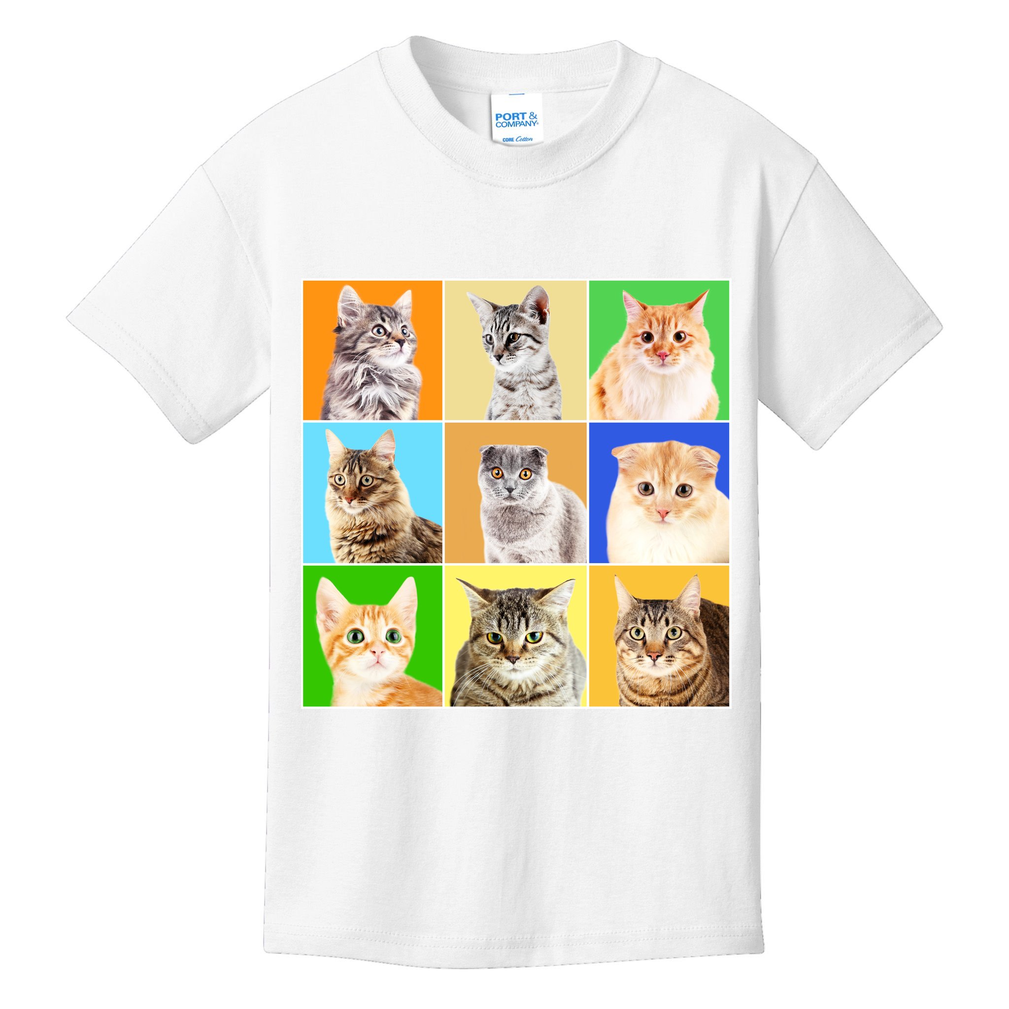 Cats Photo Portraits Collage Kids T-Shirt