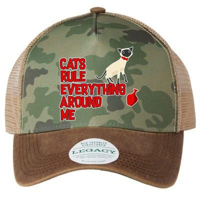 Cats Rule Everything Around Me  Legacy Tie Dye Trucker Hat