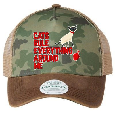 Cats Rule Everything Around Me  Legacy Tie Dye Trucker Hat