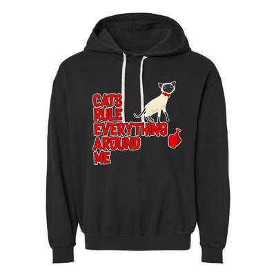 Cats Rule Everything Around Me  Garment-Dyed Fleece Hoodie