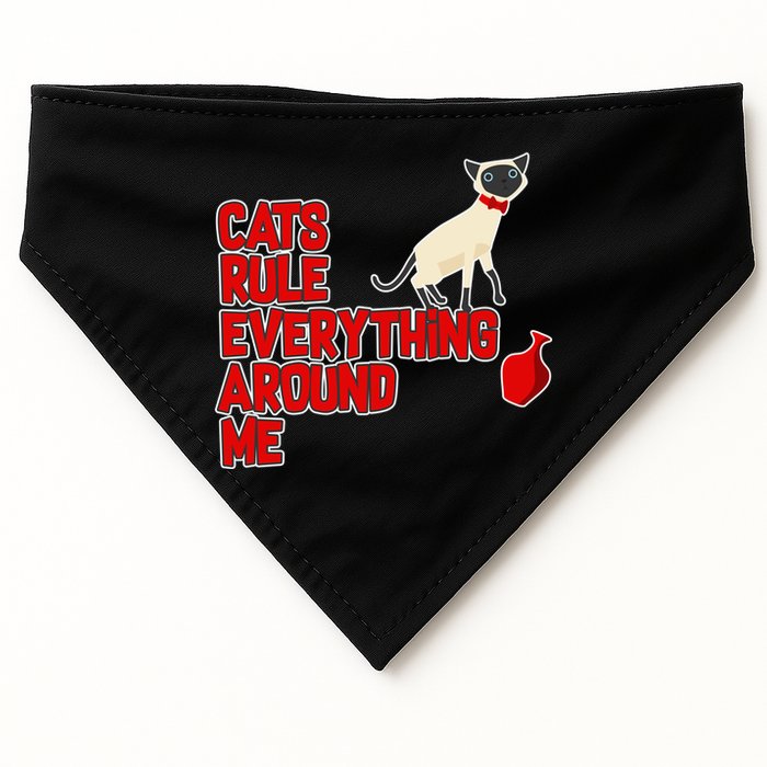 Cats Rule Everything Around Me  USA-Made Doggie Bandana