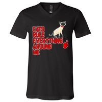 Cats Rule Everything Around Me  V-Neck T-Shirt