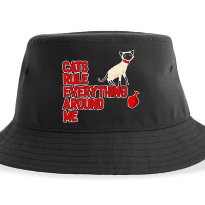 Cats Rule Everything Around Me  Sustainable Bucket Hat