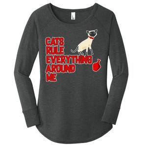 Cats Rule Everything Around Me  Women's Perfect Tri Tunic Long Sleeve Shirt