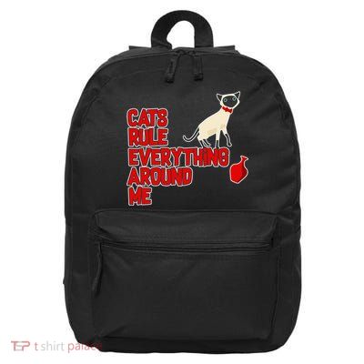 Cats Rule Everything Around Me  16 in Basic Backpack