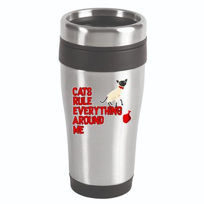 Cats Rule Everything Around Me  16oz Travel Tumbler