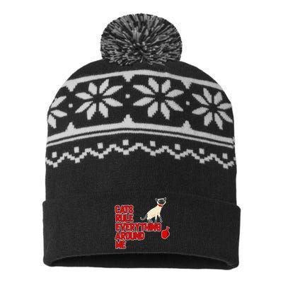 Cats Rule Everything Around Me  USA-Made Snowflake Beanie