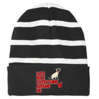 Cats Rule Everything Around Me  Striped Beanie with Solid Band