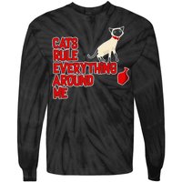 Cats Rule Everything Around Me  Tie-Dye Long Sleeve Shirt