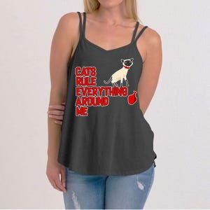 Cats Rule Everything Around Me  Women's Strappy Tank