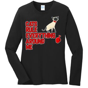 Cats Rule Everything Around Me  Ladies Long Sleeve Shirt