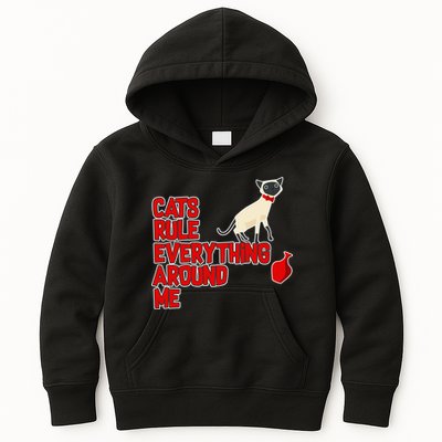 Cats Rule Everything Around Me  Kids Hoodie