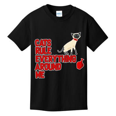 Cats Rule Everything Around Me  Kids T-Shirt