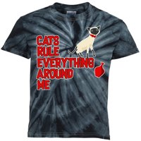 Cats Rule Everything Around Me  Kids Tie-Dye T-Shirt