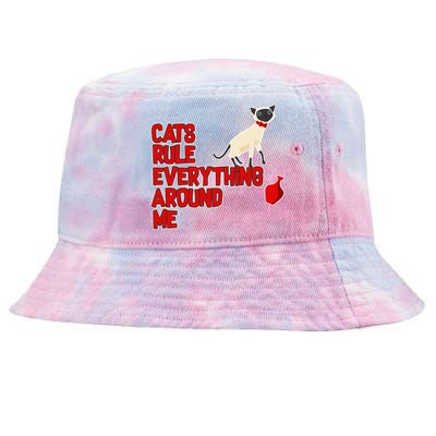 Cats Rule Everything Around Me  Tie-Dyed Bucket Hat