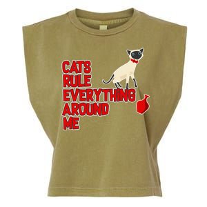 Cats Rule Everything Around Me  Garment-Dyed Women's Muscle Tee