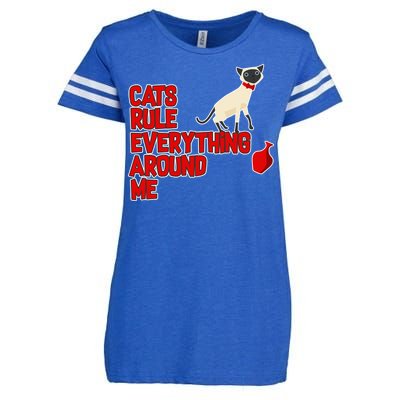 Cats Rule Everything Around Me  Enza Ladies Jersey Football T-Shirt