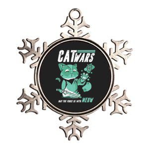 CatWars Funny Cat War Spoof Metallic Star Ornament