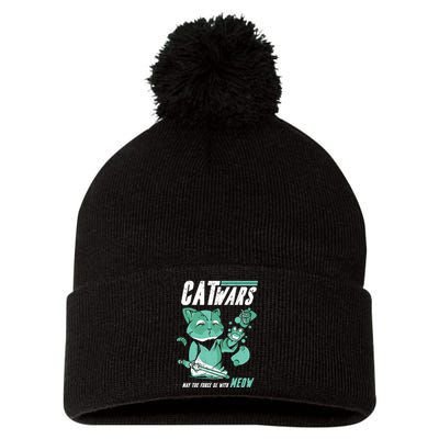 CatWars Funny Cat War Spoof Pom Pom 12in Knit Beanie