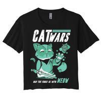 CatWars Funny Cat War Spoof Women's Crop Top Tee