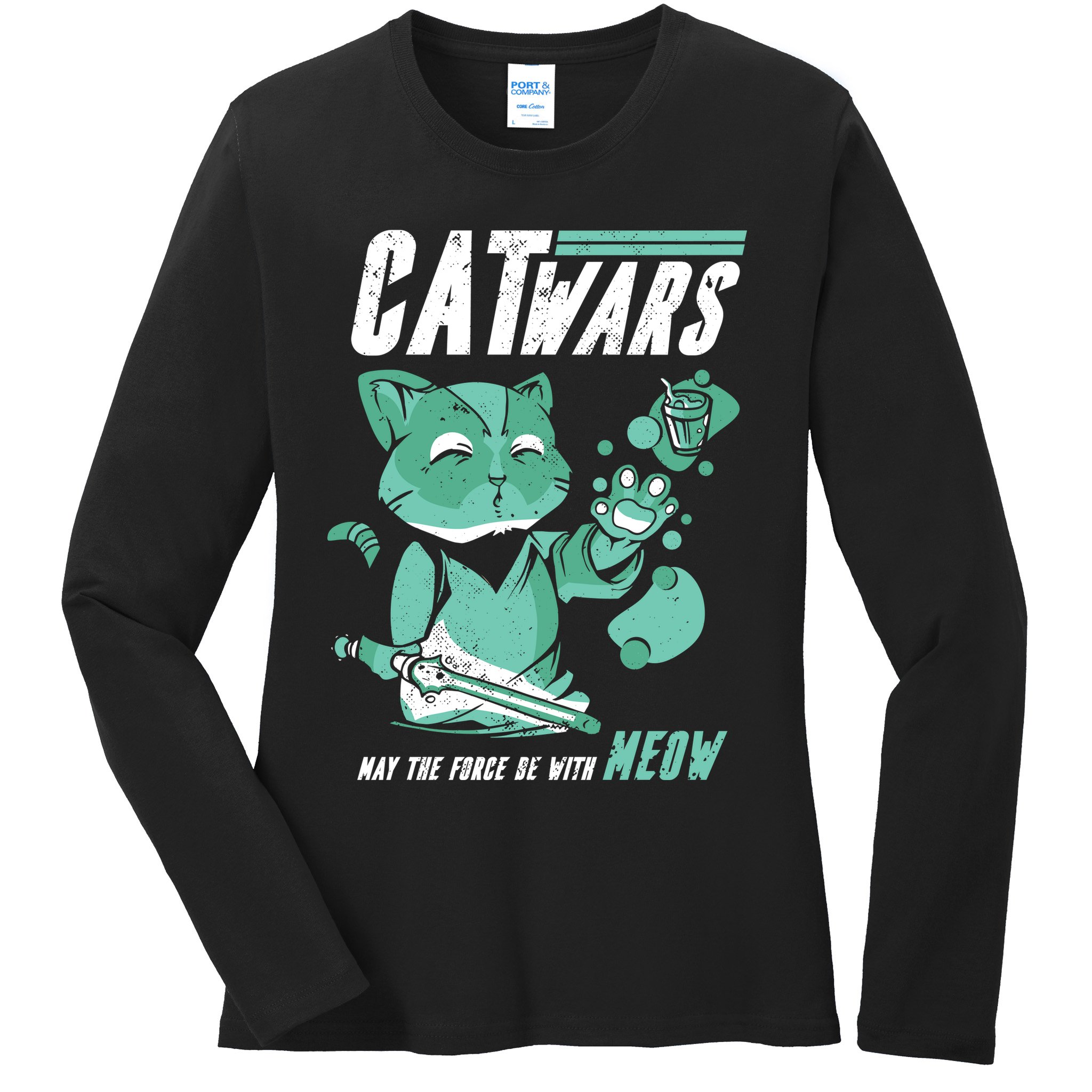 CatWars Funny Cat War Spoof Ladies Long Sleeve Shirt