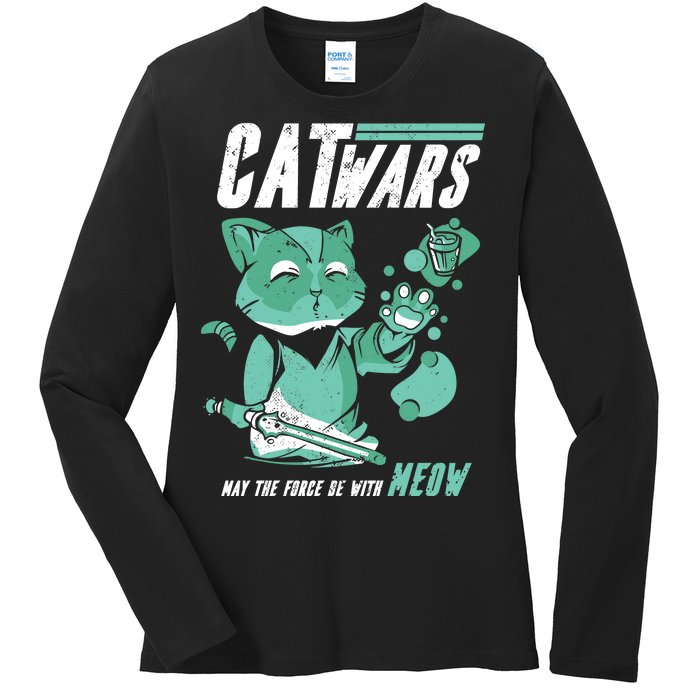 CatWars Funny Cat War Spoof Ladies Long Sleeve Shirt