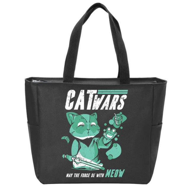 CatWars Funny Cat War Spoof Zip Tote Bag