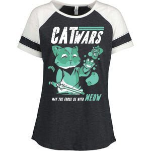 CatWars Funny Cat War Spoof Enza Ladies Jersey Colorblock Tee