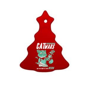 CatWars Funny Cat War Spoof Ceramic Tree Ornament