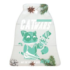 CatWars Funny Cat War Spoof Ceramic Bell Ornament