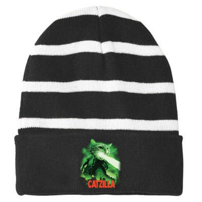 CATZILLA Striped Beanie with Solid Band