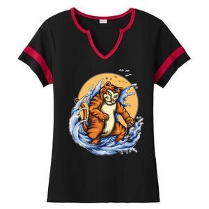 Catzilla Great Wave Ladies Halftime Notch Neck Tee