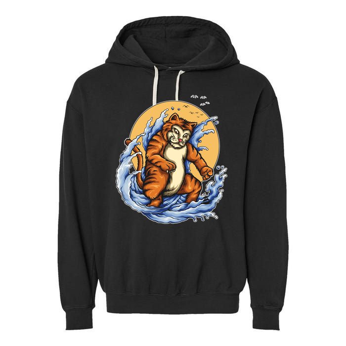 Catzilla Great Wave Garment-Dyed Fleece Hoodie