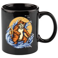 Catzilla Great Wave 11oz C Handle Ceramic Mug