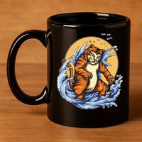 Catzilla Great Wave 11oz C Handle Ceramic Mug